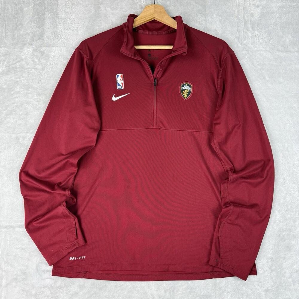 Nike NBA Cleveland Cavaliers Quarter Zip Shirt Dri-Fit Men M Thumb Hole Training - Picture 2 of 9
